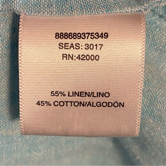 Basic Editions Sleeveless Linen Blend Blouse Womens Size Large Button Down - Picture 5 of 7